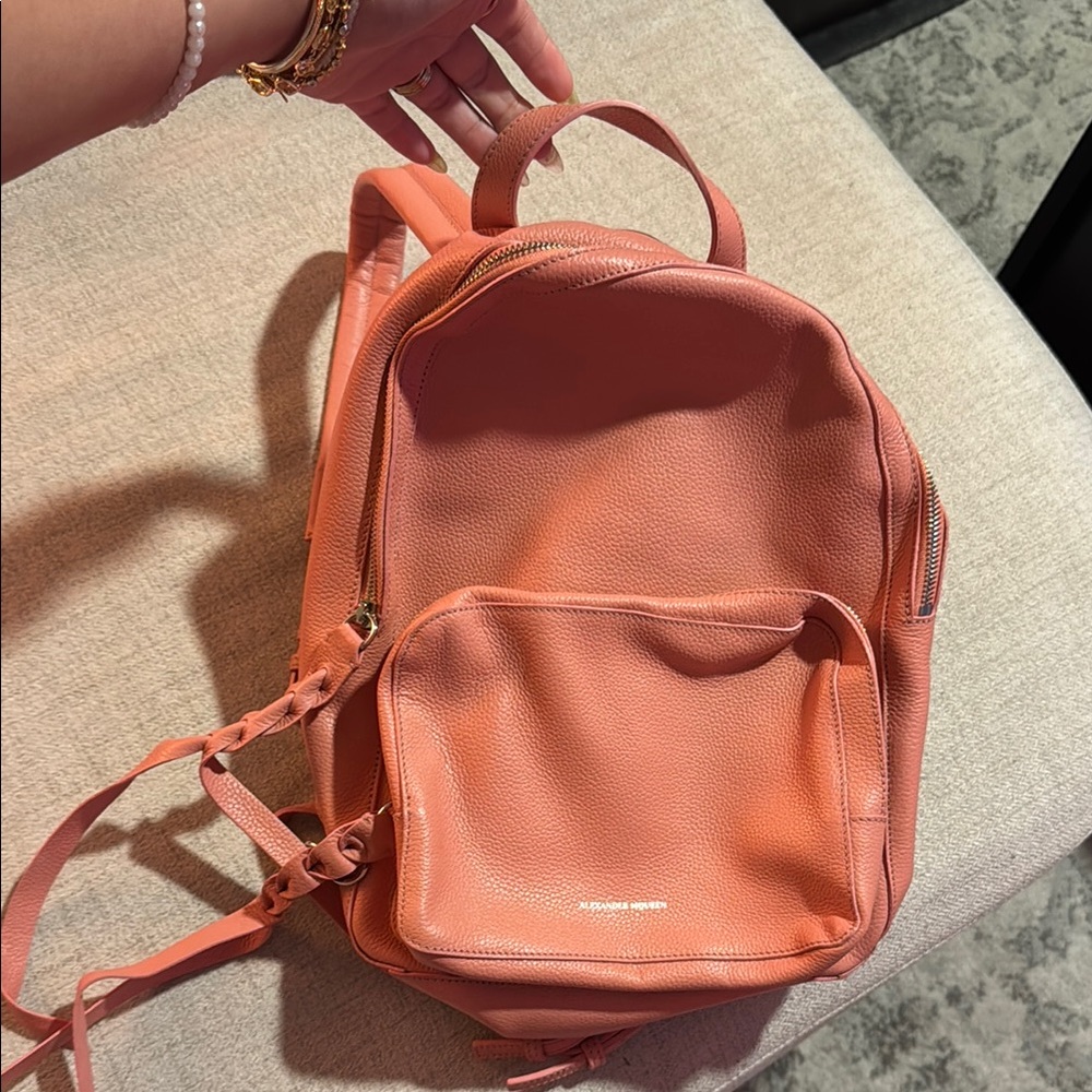 Authentic Alexander McQueen Pink Leather Backpack
